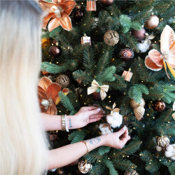 Kvety bavlny 5cm prírodná sada 12ks, vianočné dekorácie