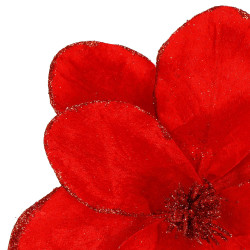 Magnólia na stonke 24x31cm červená, vianočné dekorácie