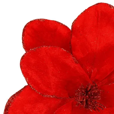 Magnólia na stonke 24x31cm červená, vianočné dekorácie