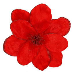 Magnólia na stonke 24x31cm červená, vianočné dekorácie