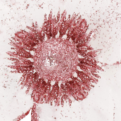 Magnólia na stonke 23x25cm bielo-ružová, vianočné dekorácie