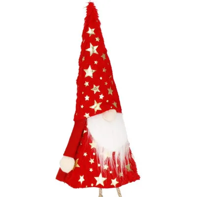 Škriatok GNOM s čiapkou s hviezdami 35cm, vianočná ozdoba