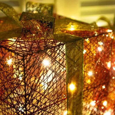 LED svetelná dekorácia Darčeky sada 3ks, vianočné dekorácie