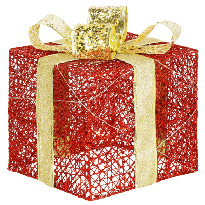 LED svetelná dekorácia Darčeky sada 3ks, vianočné dekorácie