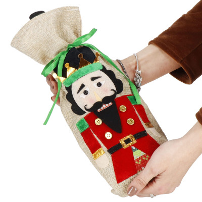 Vianočný obal na fľašu Luskáčik, vianočné dekorácie