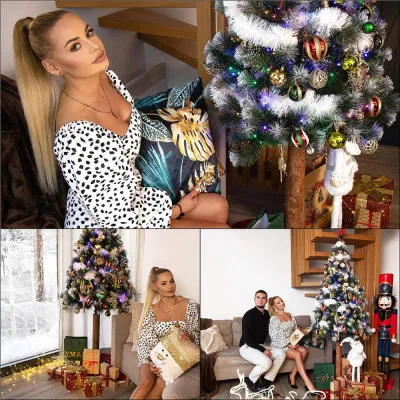 Vianočný stromček Borovica zasnežená na kmienku 180 cm