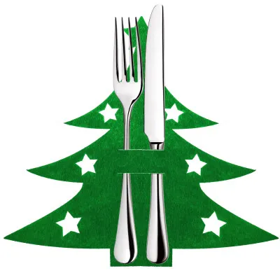 Obal na príbory Stromček zelený, sada 2ks, vianočné dekorácie