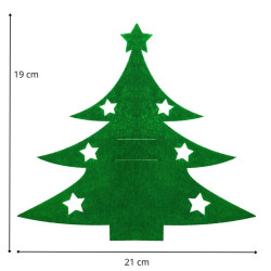 Obal na príbory Stromček zelený, sada 2ks, vianočné dekorácie