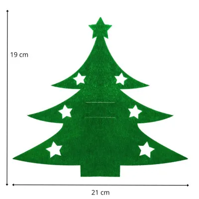 Obal na príbory Stromček zelený, sada 2ks, vianočné dekorácie