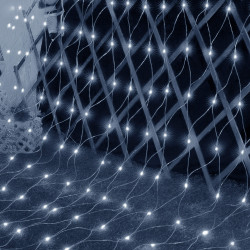 LED svetelná sieť - 2x2m, 144LED, 8 funkcií, pamäť, IP44, studená biela