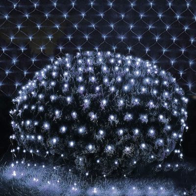 LED svetelná sieť - 2x2m, 144LED, 8 funkcií, pamäť, IP44, studená biela