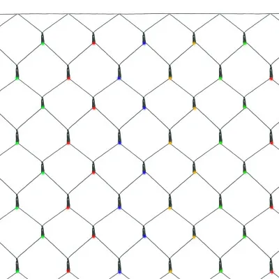 LED svetelná sieť - 2x2m, 144LED, 8 funkcií, pamäť, IP44, multicolor