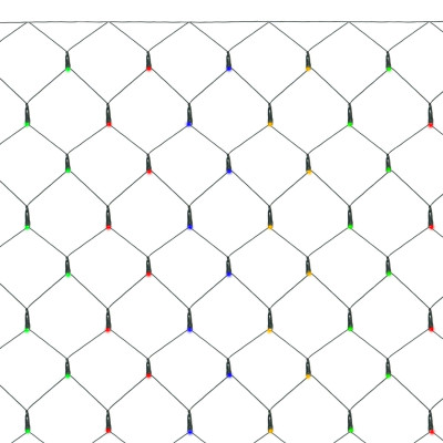 LED svetelná sieť - 2x2m, 144LED, 8 funkcií, pamäť, IP44, multicolor