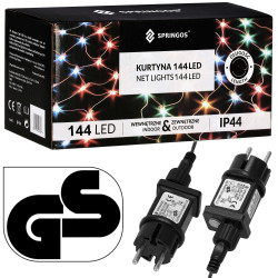 LED svetelná sieť - 2x2m, 144LED, 8 funkcií, pamäť, IP44, multicolor