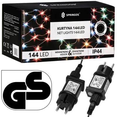 LED svetelná sieť - 2x2m, 144LED, 8 funkcií, pamäť, IP44, multicolor
