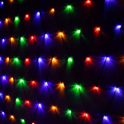 LED svetelná sieť - 2x2m, 144LED, 8 funkcií, pamäť, IP44, multicolor