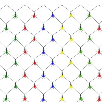 LED svetelná sieť - 2x2m, 144LED, 8 funkcií, pamäť, IP44, multicolor