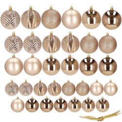 Vianočné banky zlato-ružové mix - sada 33ks