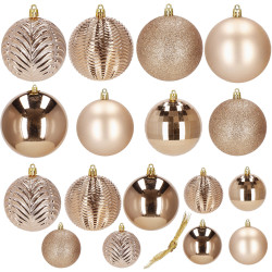 Vianočné banky zlato-ružové mix - sada 33ks