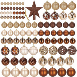 Maxi 101 dielna sada vianočných ozdôb zlato-hnedá