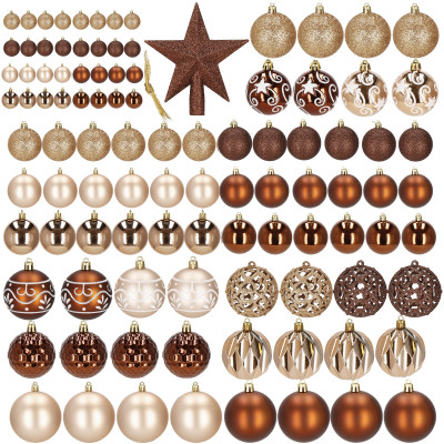 Maxi 101 dielna sada vianočných ozdôb zlato-hnedá