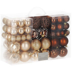 Maxi 101 dielna sada vianočných ozdôb zlato-hnedá