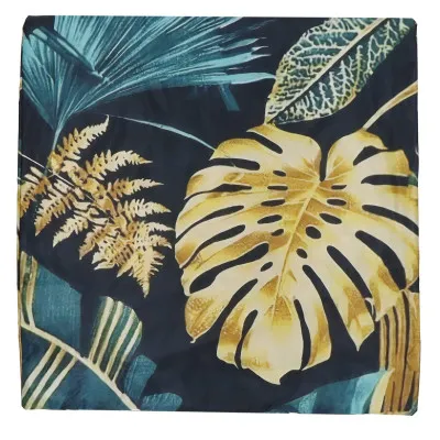 Obliečka na vankúš 45x45 cm Listy zeleno-zlatá