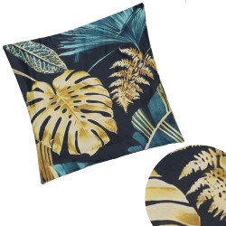 Obliečka na vankúš 45x45 cm Listy zeleno-zlatá