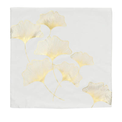 Obliečka na vankúš 40x40 cm Ginkgo bielo-zlatý