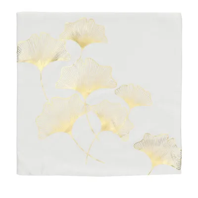 Obliečka na vankúš 40x40 cm Ginkgo bielo-zlatý