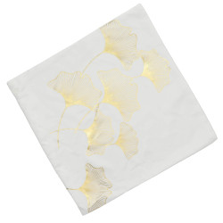 Obliečka na vankúš 40x40 cm Ginkgo bielo-zlatý