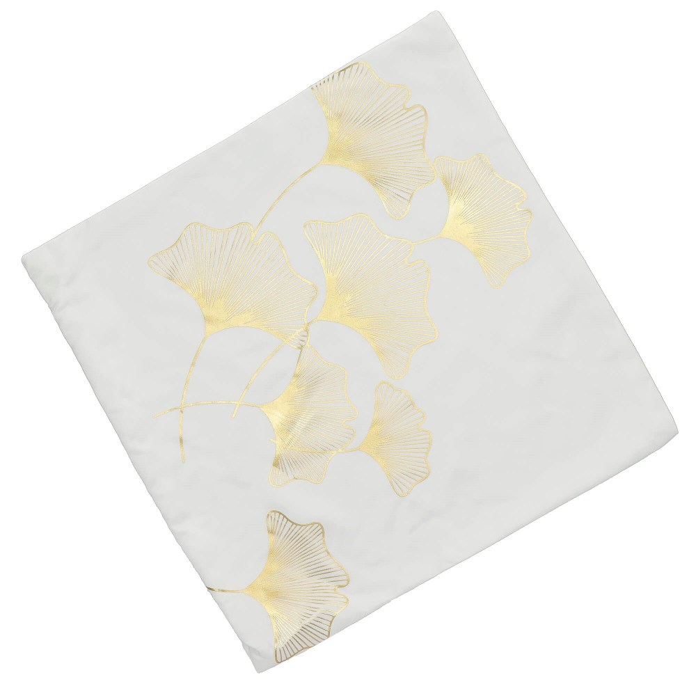 Obliečka na vankúš 40x40 cm Ginkgo bielo-zlatý