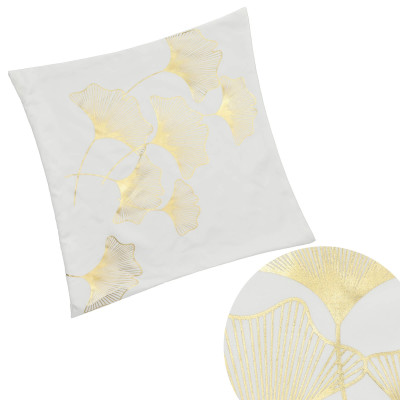 Obliečka na vankúš 40x40 cm Ginkgo bielo-zlatý