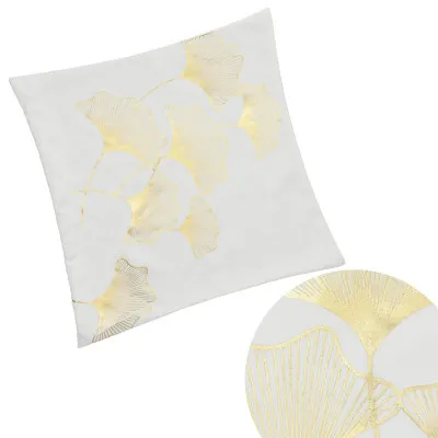 Obliečka na vankúš 40x40 cm Ginkgo bielo-zlatý