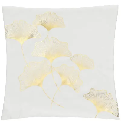 Obliečka na vankúš 40x40 cm Ginkgo bielo-zlatý