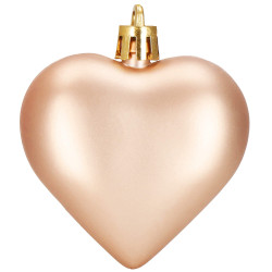 Srdiečka ružová sada 8ks, vianočné ozdoby