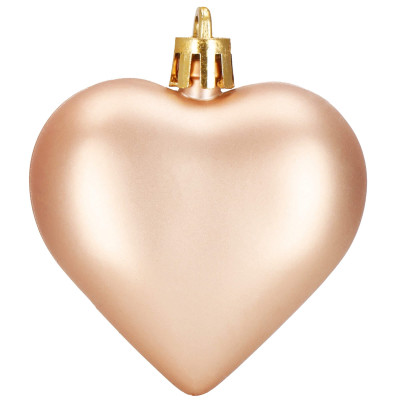 Srdiečka ružová sada 8ks, vianočné ozdoby