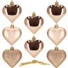 Srdiečka ružová sada 8ks, vianočné ozdoby