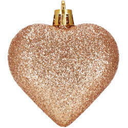 Srdiečka ružová sada 8ks, vianočné ozdoby