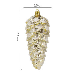 Šišky 14cm zlaté sada 6ks, vianočné ozdoby