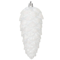 Šišky 14cm biele sada 6ks, vianočné ozdoby