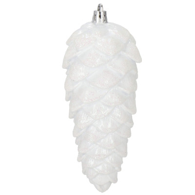 Šišky 14cm biele sada 6ks, vianočné ozdoby