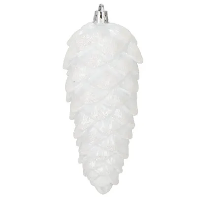 Šišky 14cm biele sada 6ks, vianočné ozdoby