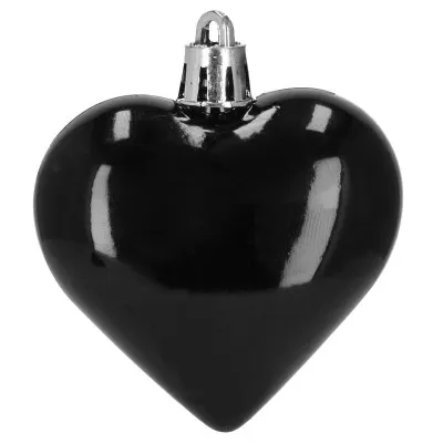 Srdiečka čierna sada 8ks, vianočné ozdoby