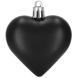 Srdiečka čierna sada 8ks, vianočné ozdoby