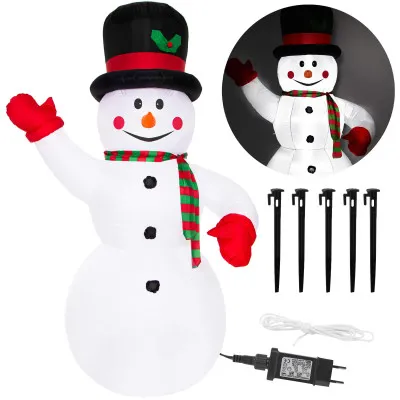 LED nafukovací Snehuliak 180 cm, IP44, studená biela