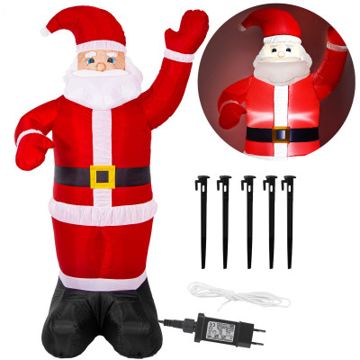 LED nafukovací Santa Claus 180 cm, IP44, studená biela