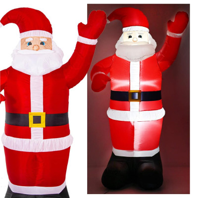LED nafukovací Santa Claus 180 cm, IP44, studená biela