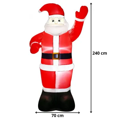 LED nafukovací Santa Claus 240 cm, IP44, studená biela