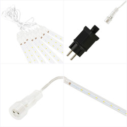 LED cencúle 8ks - 4,2m, 288LED, IP44, studená biela